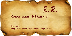 Rosenauer Rikarda névjegykártya